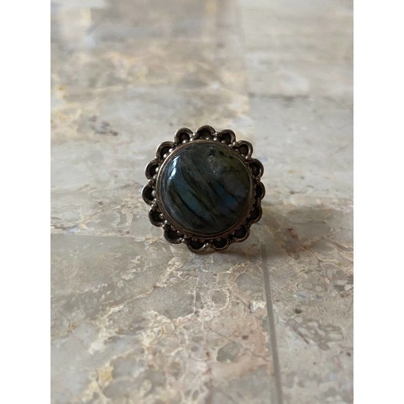 Multicolor Iridescent Sterling Silver Ring Size 5.5 - Picture 5 of 7